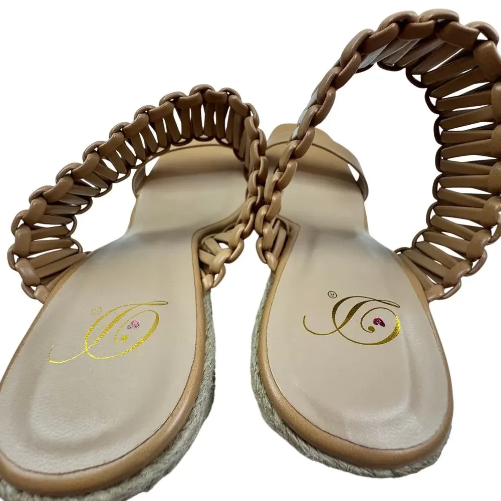 Delicious Boho Hippie Festival Natural Jute Espadrille Wedges Women's Size 9